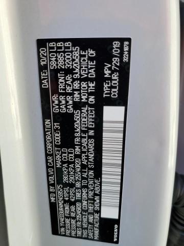 YV4ED3UR4M2459575 - 2021 VOLVO XC40 RECHARGE WHITE photo 13