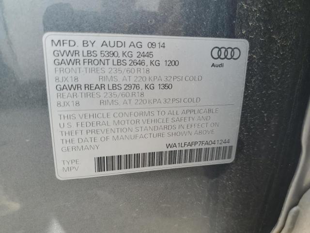 WA1LFAFP7FA041244 - 2015 AUDI Q5 PREMIUM PLUS GRAY photo 13