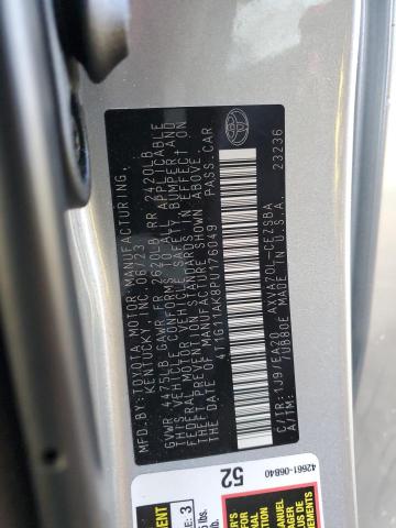 4T1G11AK8PU176049 - 2023 TOYOTA CAMRY SE NIGHT SHADE SILVER photo 12