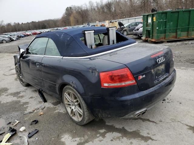 WUARL48H48K900287 - 2008 AUDI S4 QUATTRO CABRIOLET BLUE photo 2