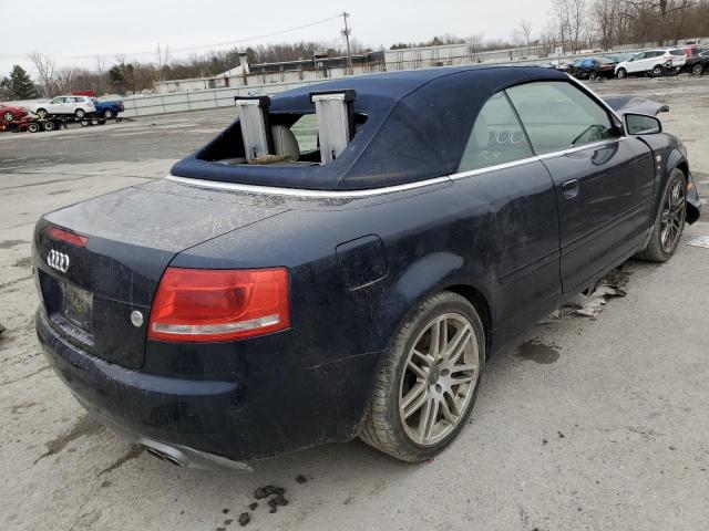 WUARL48H48K900287 - 2008 AUDI S4 QUATTRO CABRIOLET BLUE photo 3