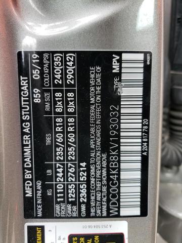 WDC0G4KB8KV193032 - 2019 MERCEDES-BENZ GLC 300 4MATIC GRAY photo 13