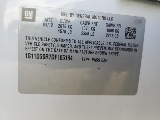 1G11D5SR7DF165184 - 2013 CHEVROLET MALIBU 1LT WHITE photo 12