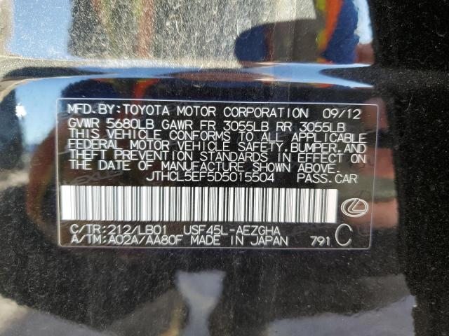 JTHCL5EF5D5015504 - 2013 LEXUS LS 460 BLACK photo 12