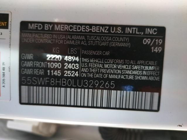 55SWF8HB0LU329265 - 2020 MERCEDES-BENZ C 63 AMG-S WHITE photo 12