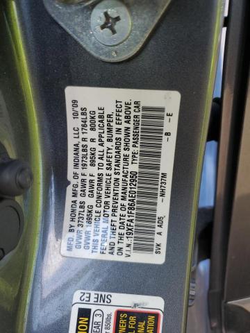 19XFA1F86AE012950 - 2010 HONDA CIVIC EX GRAY photo 12