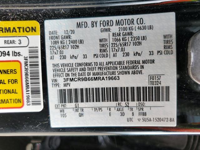 3FMCR9B66MRA19663 - 2021 FORD BRONCO SPO BLACK photo 13