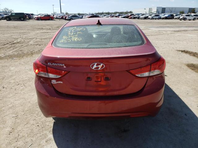 5NPDH4AE9DH255900 - 2013 HYUNDAI ELANTRA GLS RED photo 6