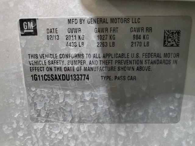 1G11C5SAXDU133774 - 2013 CHEVROLET MALIBU 1LT SILVER photo 12