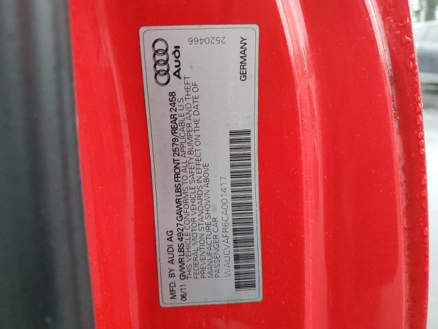WAUCVAFR6CA001417 - 2012 AUDI S5 PREMIUM PLUS 红色 照片 12