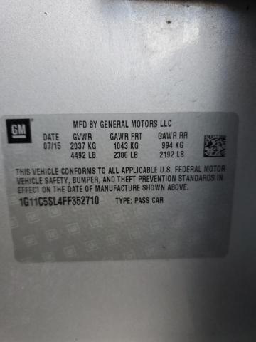 1G11C5SL4FF352710 - 2015 CHEVROLET MALIBU 1LT SILVER photo 12