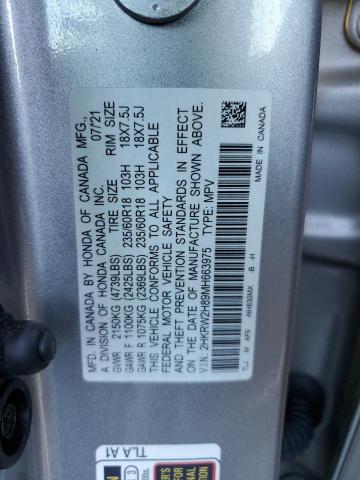 2HKRW2H89MH663975 - 2021 HONDA CR-V EXL SILVER photo 13