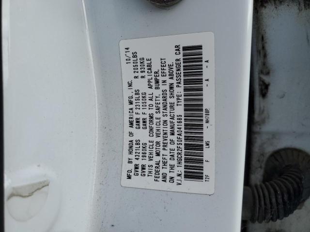 1HGCR2F50FA041685 - 2015 HONDA ACCORD SPORT 白色 照片 12