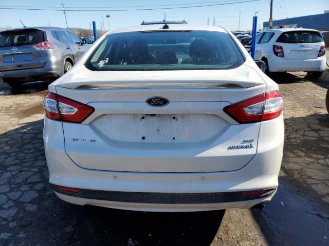 3FA6P0LU4ER163106 - 2014 FORD FUSION SE HYBRID WHITE photo 6