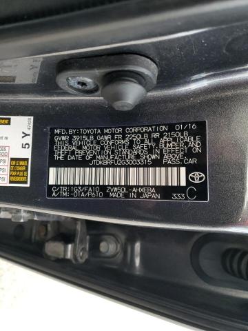 JTDKBRFU2G3003315 - 2016 TOYOTA PRIUS GRAY photo 13