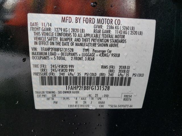 1FAHP2F88FG131528 - 2015 FORD TAURUS LIMITED BLACK photo 12