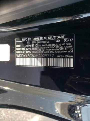 WDDXK8CB0HA029272 - 2017 MERCEDES-BENZ S 550 BLACK photo 12