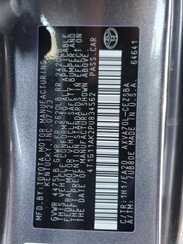 4T1G11AK2PU834562 - 2023 TOYOTA CAMRY SE NIGHT SHADE GRAY photo 12