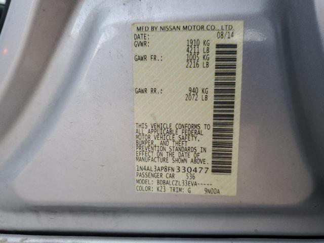 1N4AL3AP8FN330477 - 2015 NISSAN ALTIMA 2.5 SILVER photo 12