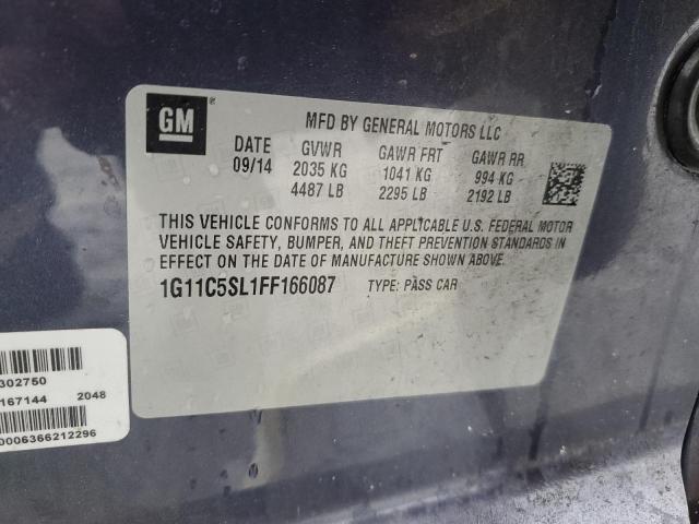 1G11C5SL1FF166087 - 2015 CHEVROLET MALIBU 1LT 蓝色 照片 13