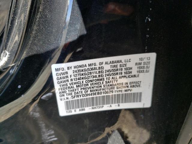 5FRYD3H49EB010629 - 2014 ACURA MDX TECHNOLOGY BLACK photo 12