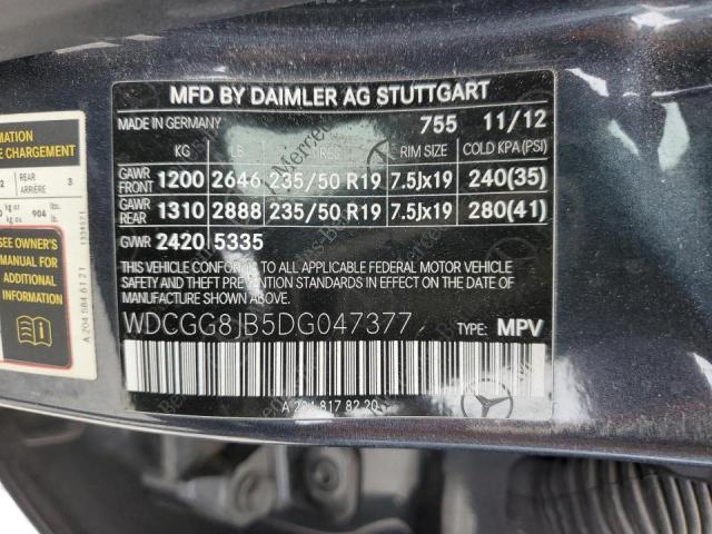 WDCGG8JB5DG047377 - 2013 MERCEDES-BENZ GLK 350 4MATIC GRAY photo 13