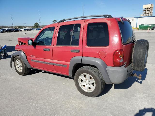 1J4GL48K14W243333 - 2004 JEEP LIBERTY SPORT RED photo 2