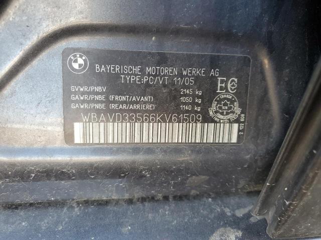 WBAVD33566KV61509 - 2006 BMW 330 XI GRAY photo 12