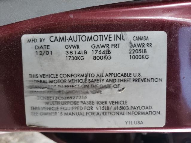 2CNBE13C526927216 - 2002 CHEVROLET TRACKER RED photo 13