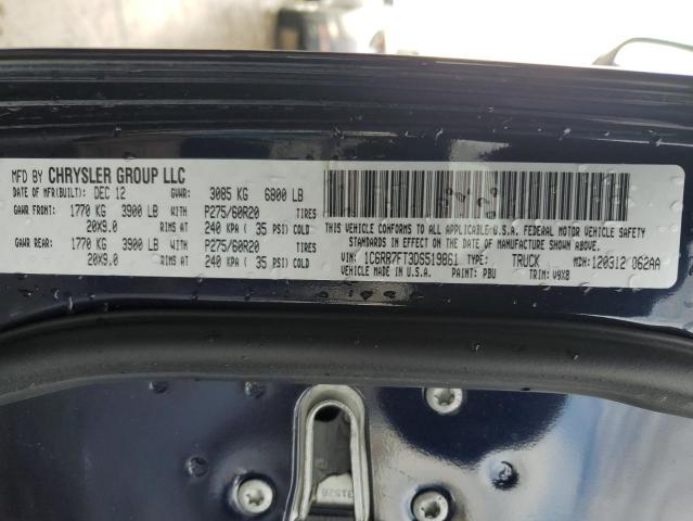 1C6RR7FT3DS519861 - 2013 RAM 1500 ST BLUE photo 13