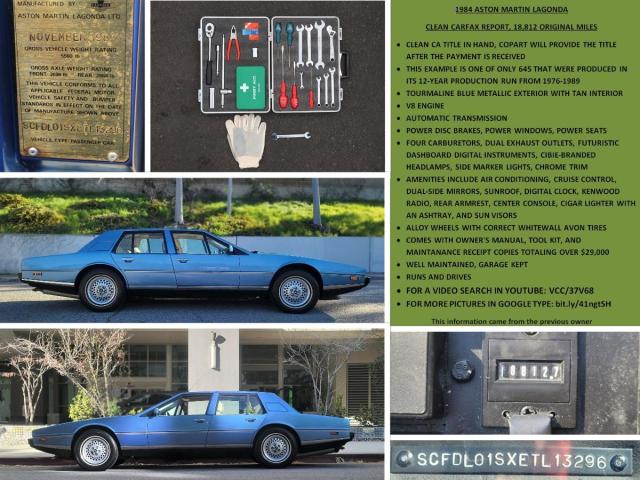 SCFDL01SXETL13296 - 1984 ASTON MARTIN LAGONDA BLUE photo 10