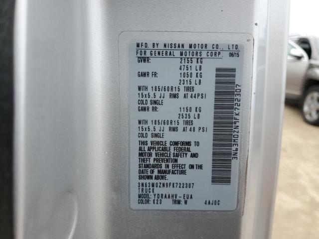 3N63M0ZN9FK722307 - 2015 CHEVROLET CITY EXPRE LT 银色 照片 13