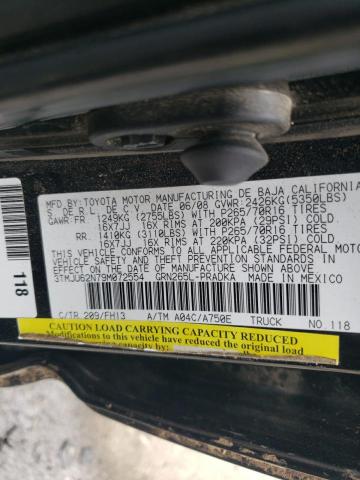 3TMJU62N79M072554 - 2009 TOYOTA TACOMA DOUBLE CAB PRERUNNER BLACK photo 12