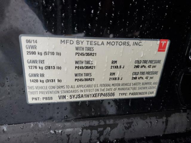 5YJSA1H1XEFP46506 - 2014 TESLA MODEL S 黑色 照片 13