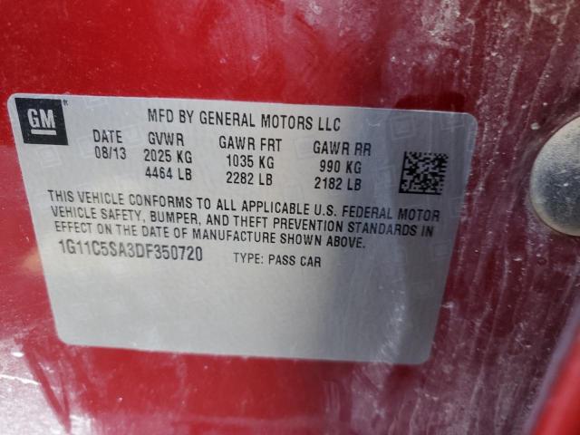 1G11C5SA3DF350720 - 2013 CHEVROLET MALIBU 1LT RED photo 12