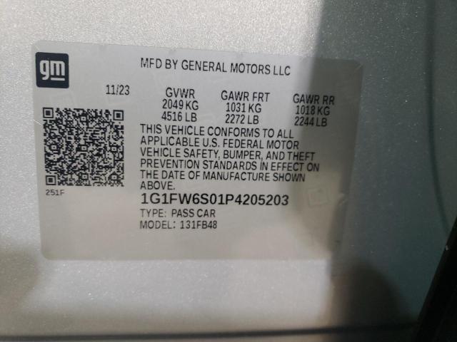 1G1FW6S01P4205203 - 2023 CHEVROLET BOLT EV 1LT SILVER photo 12