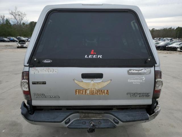 5TEKU4HN0AZ702616 - 2010 TOYOTA TACOMA DOUBLE CAB PRERUNNER LONG BED SILVER photo 6