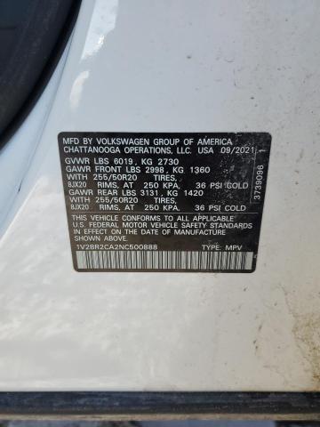 1V2BR2CA2NC500888 - 2022 VOLKSWAGEN ATLAS SEL Ağ foto 13