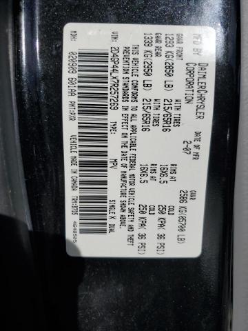 2D4GP44LX7R257269 - 2007 DODGE GRAND CARA SXT BLACK photo 14