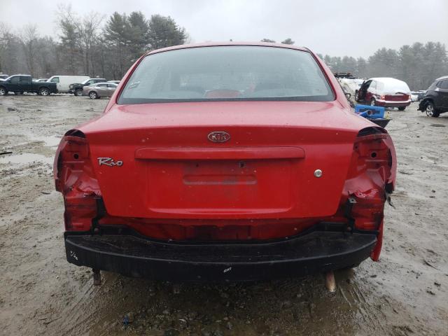 KNADC125656366991 - 2005 KIA RIO RED photo 6