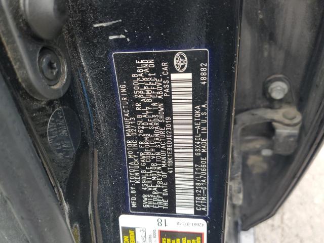 4T1BK1EB6DU023019 - 2013 TOYOTA AVALON BASE 黑色 照片 12