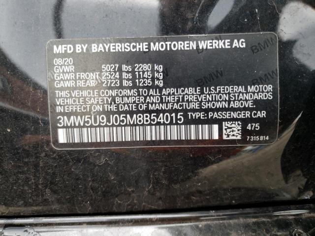 3MW5U9J05M8B54015 - 2021 BMW M340XI BLACK photo 12