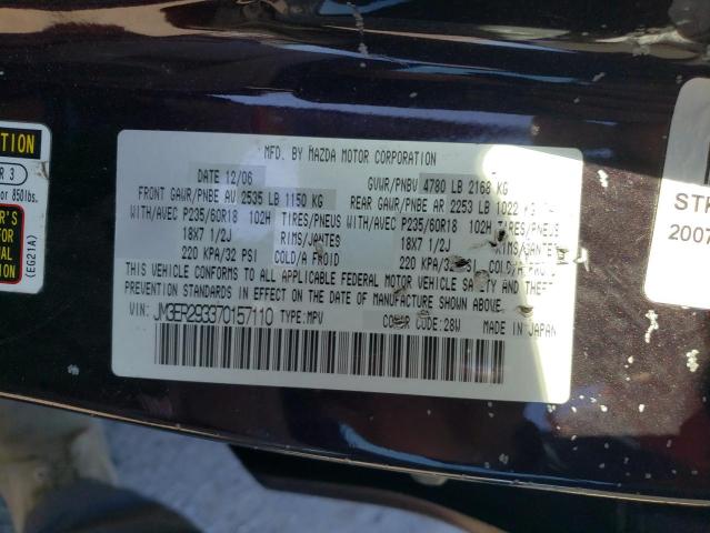 JM3ER293370157110 - 2007 MAZDA CX-7 PURPLE photo 12