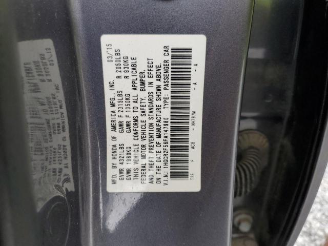 1HGCR2F56FA147980 - 2015 HONDA ACCORD SPORT GRAY photo 12