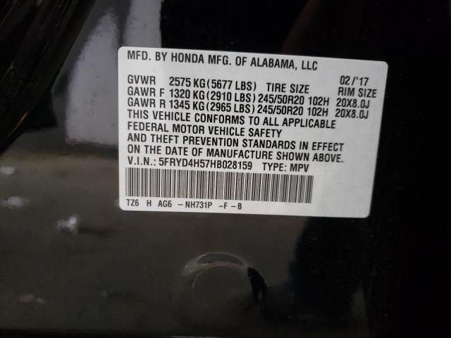 5FRYD4H57HB028159 - 2017 ACURA MDX TECHNOLOGY BLACK photo 14