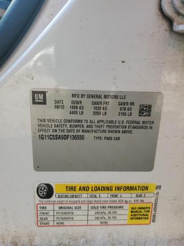 1G11C5SA9DF136556 - 2013 CHEVROLET MALIBU 1LT 白色 照片 12