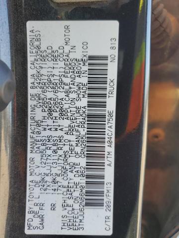 3TMJU62N66M011062 - 2006 TOYOTA TACOMA DOUBLE CAB PRERUNNER BLACK photo 13