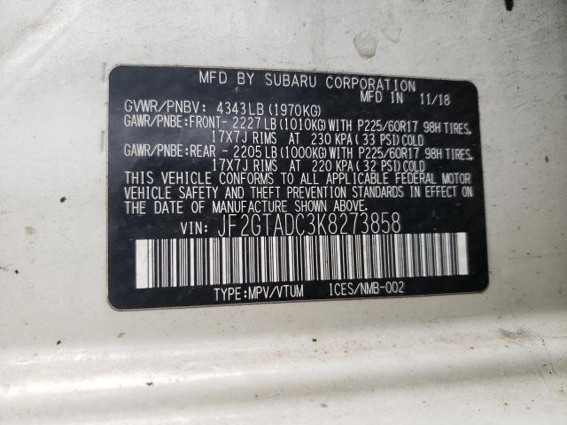 JF2GTADC3K8273858 - 2019 SUBARU CROSSTREK PREMIUM 白色 照片 13