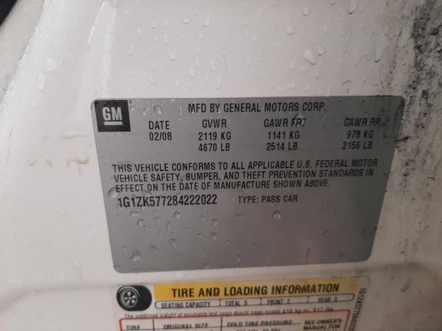 1G1ZK577284222022 - 2008 CHEVROLET MALIBU LTZ თეთრი ფოტო 12