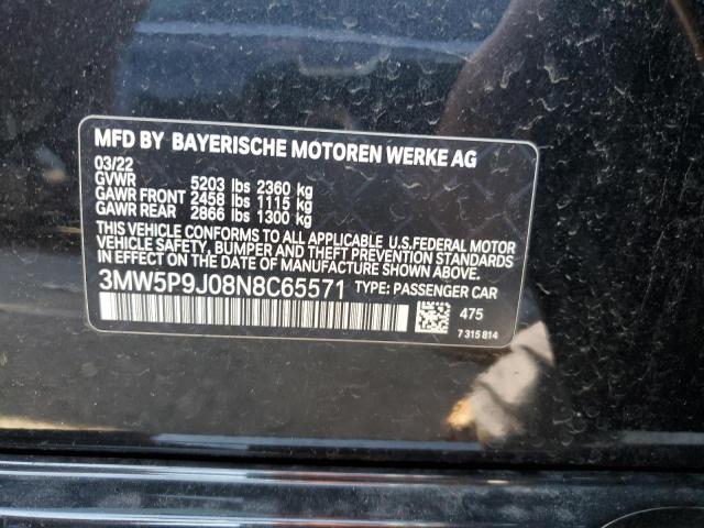 3MW5P9J08N8C65571 - 2022 BMW 330XE Қара фото 12